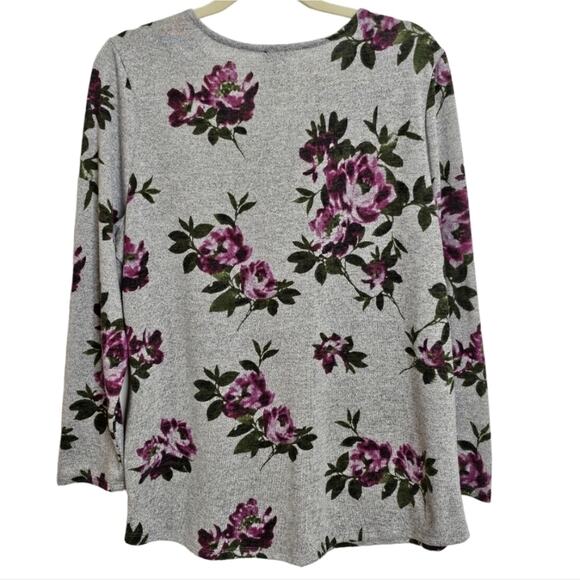 Lee 1/2 Zip Floral Long Sleeve Top XL - Picture 2 of 8